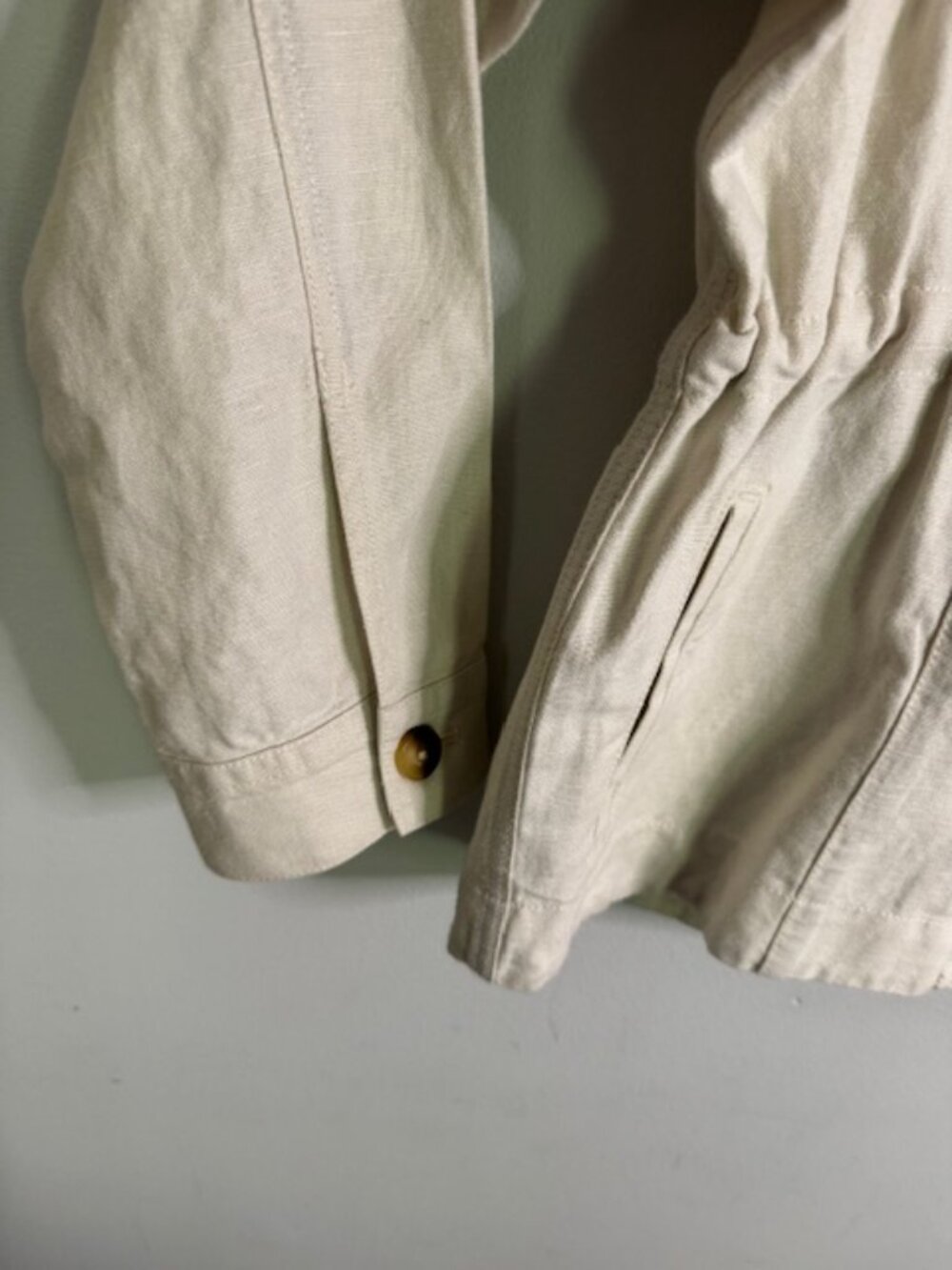 Vineyard Vines Women's Cream Linen Blend Utility Jacket Size Large - Picture 4 of 6